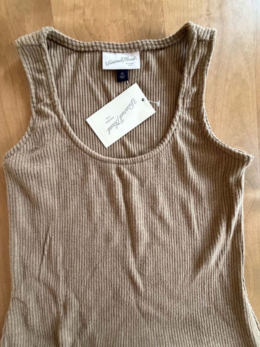 Universal Thread Women's Ribbed Drop Waist Midi Dress Brown Size XS - Picture 2 of 8